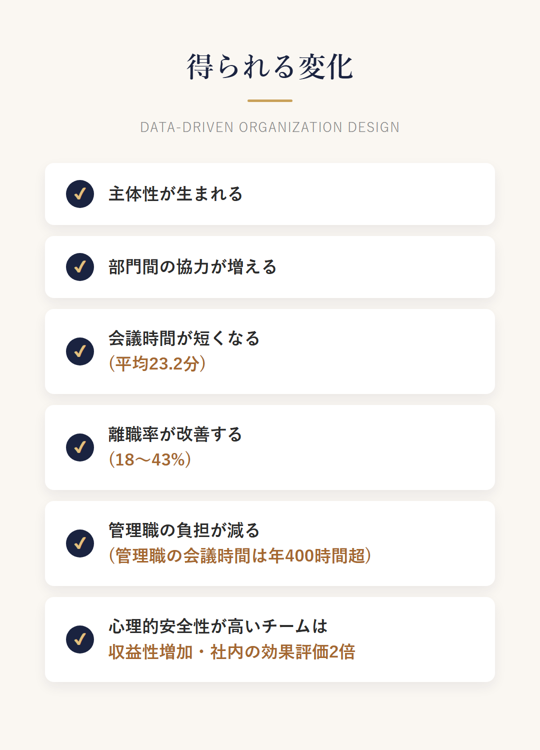 得られる変化